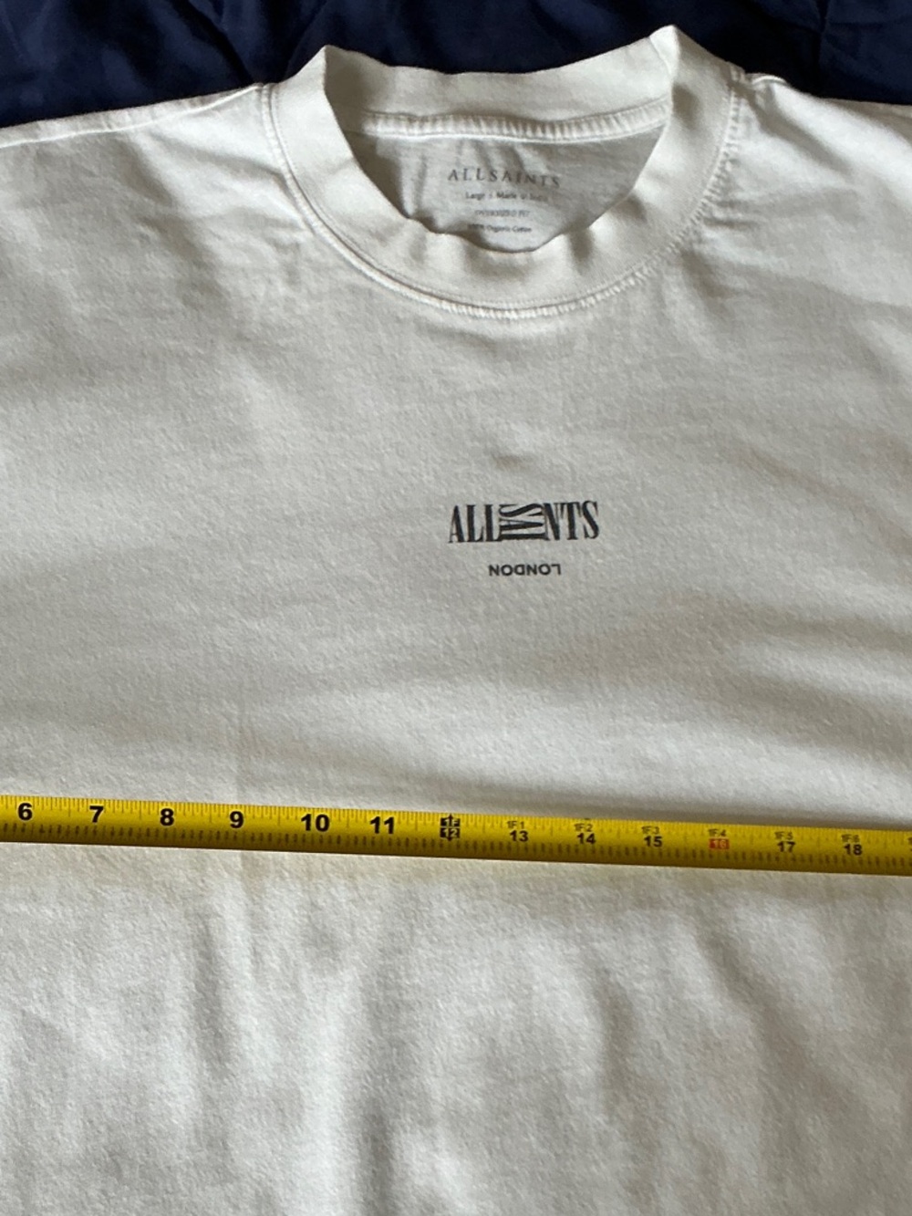 All Saints White Crew Neck Logo T-Shirt
